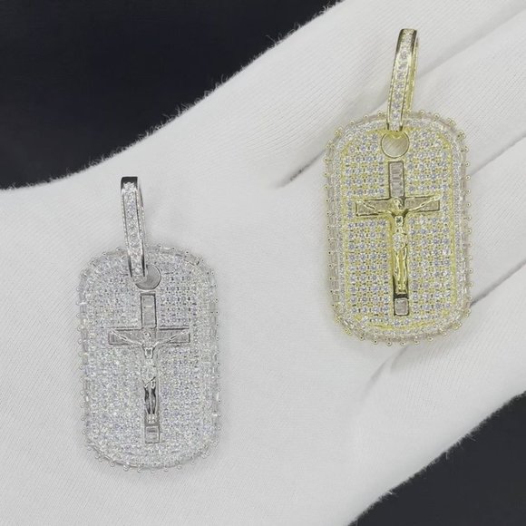 NEW | Military Style Jesus Cross Iced Out Pendant - Picture 3 of 7